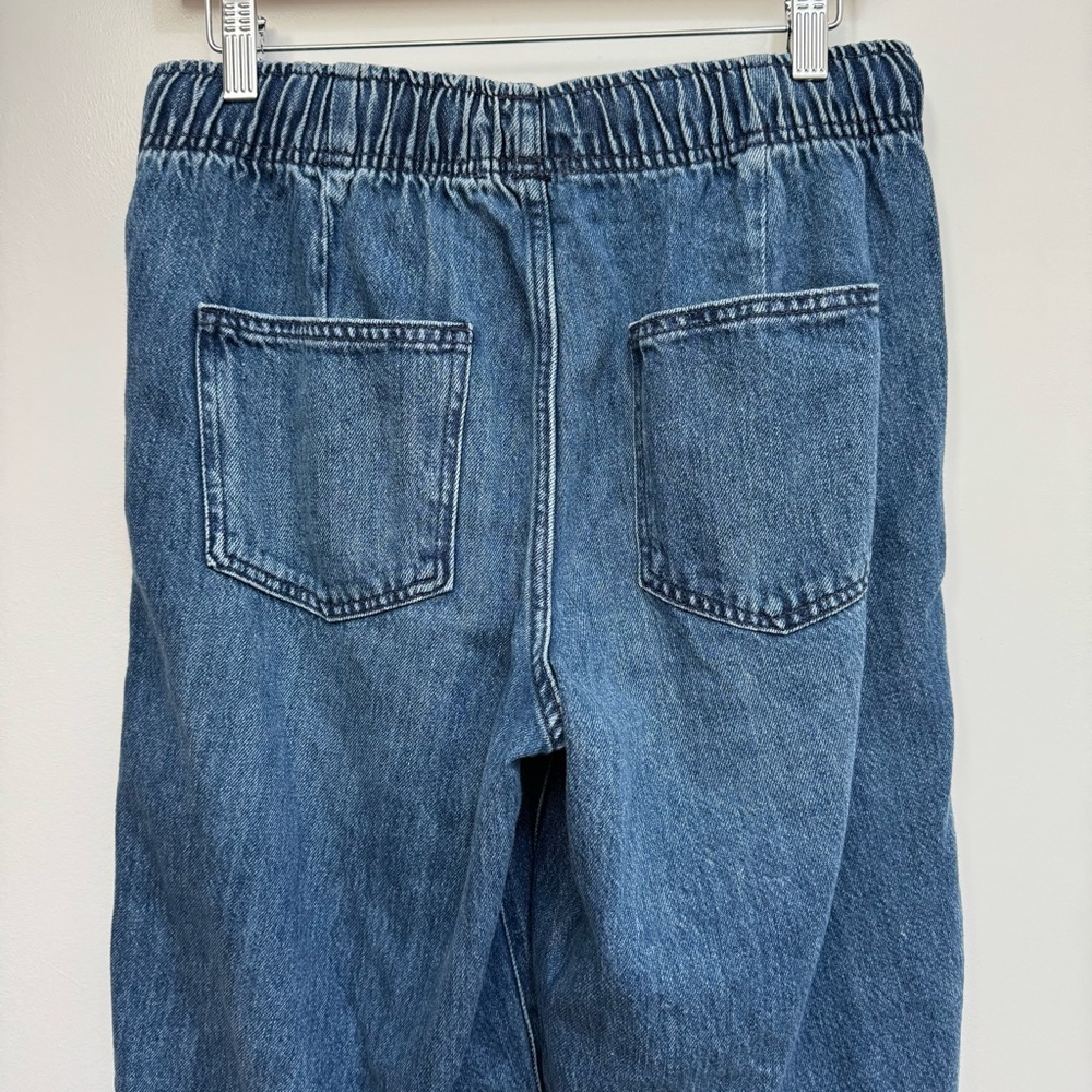 Gap Mid Rise Supersoft Pull On Barrel Leg Jeans Women Small Long NWT - Picture 7 of 13
